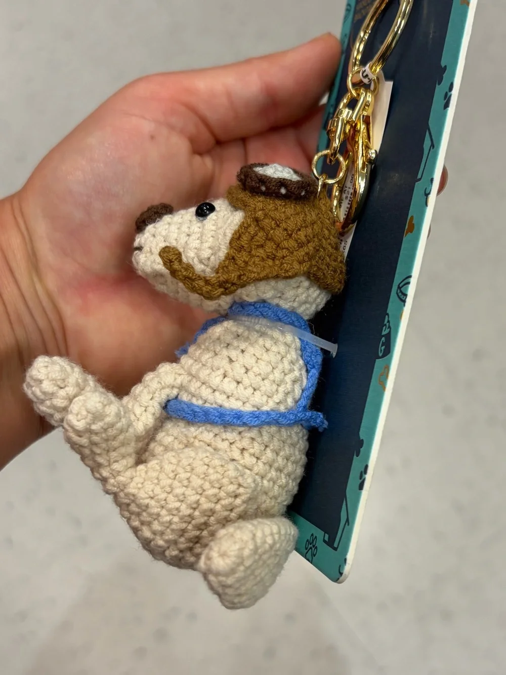 NWT ⚜️🐶⚜️ Piper K Handmade Crochet Dog  Bag Charm & Key Chain
